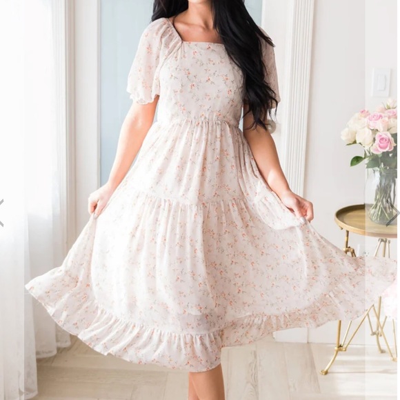 Mikarose dress, The Poppy in color pale peach, size medium - Picture 3 of 8